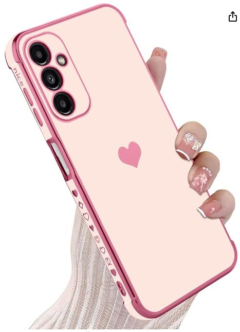 Plating Edge Cute Love Heart Soft TPU Bumper with 4 Corners Shockproof Protection Phone Case Cover for Galaxy A14 5G(Pink) Samsung Phone Covers, Iphone 11 Phone Cases, 11 Phone Cases, Phone Cases For Iphone 11, Phone Cases Samsung, Capas Samsung, Iphone 11 Phone, Cases For Iphone 11, Cases For Iphone 13