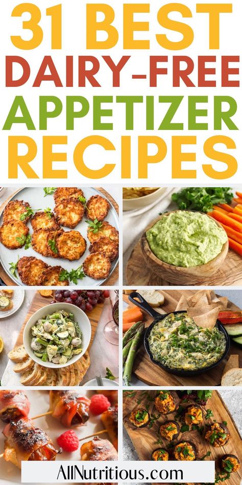 Uncover simple yet delicious dairy free recipes that will make your taste buds dance with joy. These appetizers, including gluten free recipes, are the perfect finger food ideas - from chips and dips to bruschetta and chicken wings, these are not only perfect for parties but also for your daily snacks. Lactose Free Appetizers, Gluten Free Dairy Free Appetizers, Gluten Free Finger Foods, Gluten Free Party Food, Gluten Free Party, Dairy Free Dips, Finger Food Ideas, Dairy Free Appetizers, Dairy Free Snacks