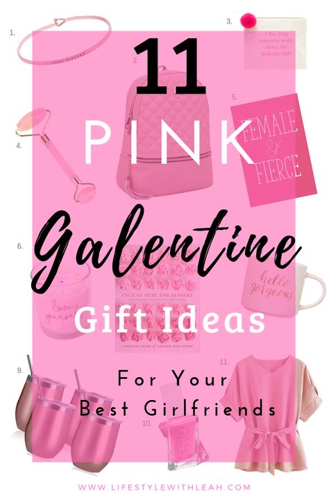 11 Pink Galentine Gift Ideas for Your Best Girlfriends! Galentine Party Favor Ideas, Galantine Gift Ideas, Valentine Gift Baskets For Friends, Galentines Gifts Idea Basket, Galentines Party Gift Ideas, Bff Valentines Gift Ideas, Galantines Gift Ideas, Galantines Gift, Galentines Gifts Idea