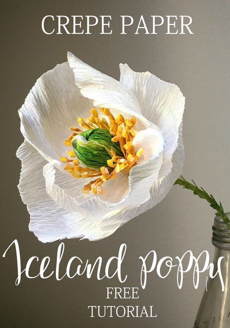 Iceland Poppy, Crepe Paper Flowers Tutorial, Paper Flowers Tutorial, Crepe Paper Crafts, Crepe Paper Flowers Diy, Crepe Paper Roses, Crepe Flowers, Fleurs Diy, Paper Plants