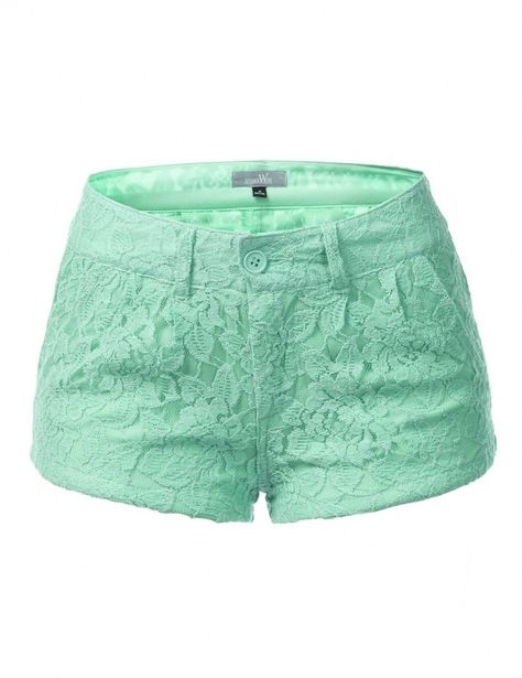 Mint Aesthetic, Mint Sweater, Green Rings, Mini Shorts, Cute Shorts, Green Lace, Green Shorts, Short Shorts, My Dream Closet