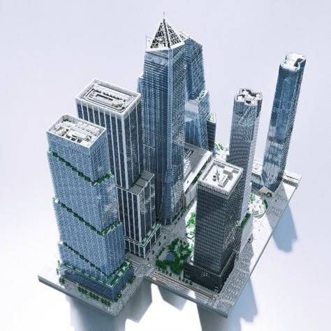 Skyscrapers Minecraft, Minecraft City Builds, Minecraft Skyscraper, Minecraft Modern City, Minecraft City Buildings, Landscape And Urbanism Architecture, Sci Fi Architecture, Bangunan Minecraft, Modern Skyscrapers