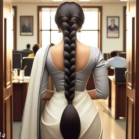 @women_long_hair | Instagram Side Cut Hairstyles, Long Hair Images, Long Indian Hair, Big Bun Hair, Long Hair Ponytail, Silky Smooth Hair, Really Long Hair, Long Hair Video, Vintage Hair Combs