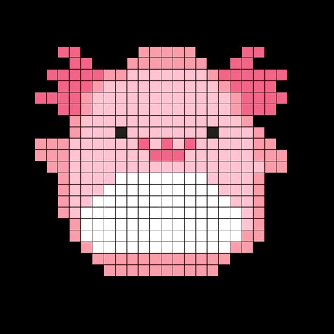 Kandi Patterns for Kandi Cuffs - Characters Pony Bead Patterns Perler Axolotl, Axolotl Fuse Beads, Fuse Beads Squishmallow, Squishmallows Crafts, Small Kawaii Perler Bead Patterns, Pearler Bead Patterns Squishmallow, Axolotl Perler Bead Patterns, Squishmallow Melty Beads, Squishmallow Pixel Art