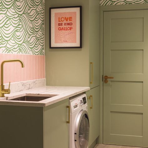 Utility Room Boot Room Ideas, Colorful Utility Room, Windowless Utility Room, Utility Flooring Ideas, Scandi Utility Room, Colourful Utility Room, Utility Room Colours, Utility Room Ideas Uk, Colourful Laundry Room