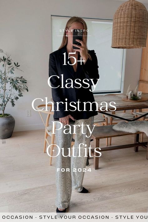 Looking for Christmas party outfits for 2024? Whether it’s a casual party, office party, or corporate Christmas party, these classy holiday party outfit ideas will have you looking chic and classy. Click through for the best fancy, classy, plus size and casual Christmas party outfits for women! Christmas party outfits fancy classy, fancy holiday party outfits, Christmas Corporate Party Outfit, Black Dress For Christmas Party, Christmas Dinner Outfit Ideas For Women, School Christmas Party Outfit Ideas, Holiday Outfits 2024 Women, Cocktail Party Attire For Women, Christmas Party Casual Outfit, Christmas Day Outfit Ideas For Women, Job Party Outfit