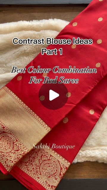 Red Blouse Combination Saree, Red Saree Blouse Color Combinations, Saree And Blouse Color Combinations, Best Color Combination, Red Saree Blouse, Saree Color Combinations, Wedding Ootd, Good Color Combinations, Red Saree