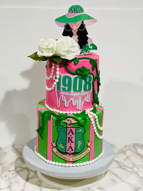 Aka Birthday Cake, Aka Cake Ideas, Alpha Kappa Alpha Clothing, Aka Apparel, Greek Party, Greek Paraphernalia, Divine 9, Aka Sorority, Kappa Alpha Psi