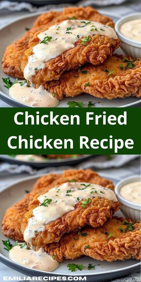 Craving something crispy and satisfying? This Chicken Fried Chicken recipe offers quick preparation and mouthwatering taste, making it a perfect choice for busy weeknights and cozy family dinners. Crispy Chicken Patty, Fried Cutlets Chicken, Easy Fried Chicken Cutlets, How To Make Chicken Fried Chicken, Baked Chicken Fried Chicken, Air Fried Chicken Fried Chicken, Easy Country Fried Chicken, Floured Chicken Recipes, Easy Quick Chicken Breast Dinner