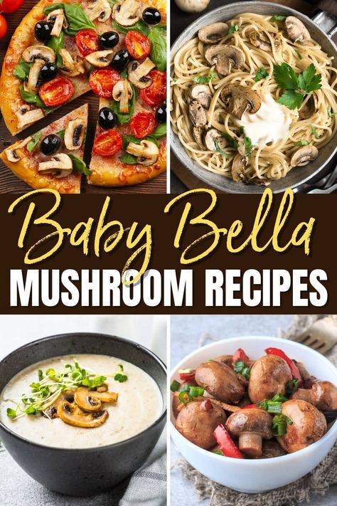 These baby bella mushroom recipes are so full of flavor! From soup to quesadillas to pasta, you'll flip for these tasty dishes. Portabella Mushroom Soup Recipes, Baby Portobello Mushroom Recipes, Mushroom Dinner Recipes Vegetarian, Baby Portabella Mushroom Recipes, Crimini Mushroom Recipes, Crimini Mushrooms Recipes, Bella Mushroom Recipes, Baby Bella Mushroom Recipes, Dinners Low Carb