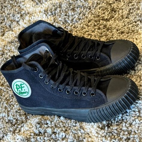 PF Flyers/Hi-Tops Sandlot Canvas Sneakers High Black Men’s Sz 7.5 /Women Sz 9 Pf Flyers, Random Outfits, The Sandlot, Canvas Sneakers, Black Men, My Style, Sneakers, Wardrobe, Best Deals