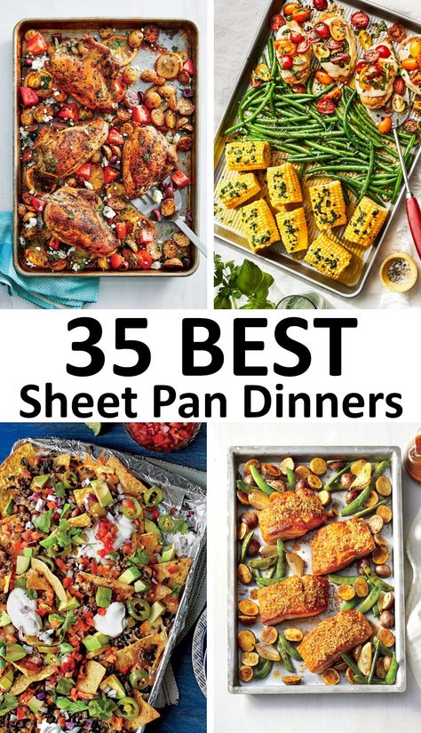 The 35 BEST Sheet Pan Dinners - GypsyPlate Best Sheet Pan Dinners, Easy Sheet Pan Dinners, Sheet Pan Suppers, Sheet Pan Dinners Recipes, Recipe Sheets, Pan Dinners, Chicken Meal Prep, Meal Prep Bowls, Pan Recipes