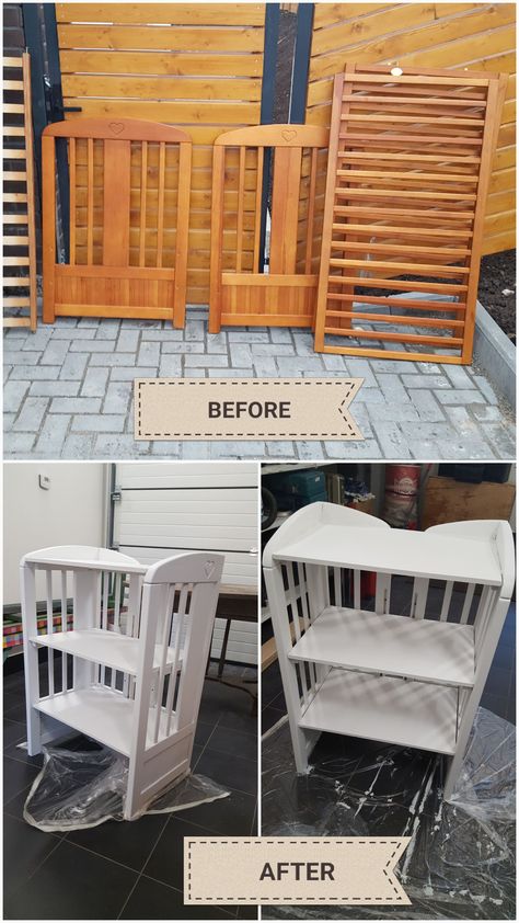 Crib Repurpose Diy Storage, Ideas For Old Cribs, Diy Basinette, Repurposed Crib Ideas, Old Crib Ideas, Reuse Cribs, Upcycle Crib, Old Baby Cribs, Baby Crib Diy