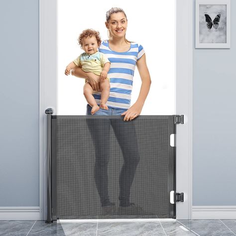 Arrives by Wed, May 10 Buy BabyBond Retractable Baby Gates for Doorway, Punch-Free Install Extra Wide 71” X 33” Tall for Kids/Child or Pets Indoor and Outdoor Dog Gates for Doorways, Stairs, Hallways, Black at Walmart.com Baby Gate For Stairs, Retractable Baby Gate, Dog Gates, Retractable Gate, Safety Gates, Baby Gate, Baby Gates, Safety Gate, Dog Gate