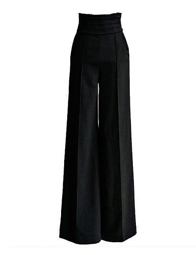 PrettyGuide Women Vintage Office Career Slim High Waist Flare Wide Leg Long Pants Trousers (M/UK 6) PrettyGuide http://www.amazon.co.uk/dp/B00JVE4HC8/ref=cm_sw_r_pi_dp_vclUvb14XZVNY High Waist Pants For Women, Black Trousers Women, Elegant Pants, Ladies Trousers, High Waist Trousers, Black Wide Leg Pants, Vintage Trousers, Wide Trousers, Vintage Office