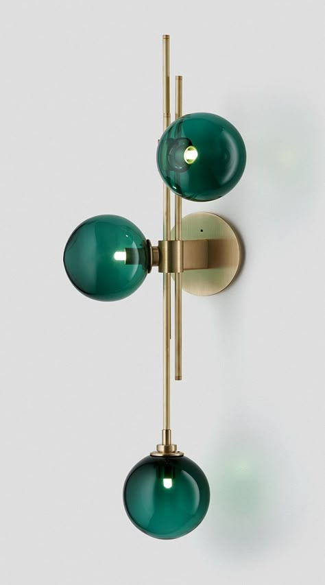 Trilogy-Wall-Sconce-Drunken-Emerald-Brass - Articolo Lamp Drawing, Unusual Lamps, Deco Luminaire, Brass Wall, Luminaire Design, Light Architecture, Lighting Inspiration, Let There Be Light, Lamps Living Room