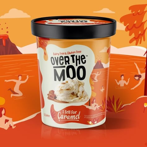 Dairy Free Coconut Ice Cream, Ice Cream Label, Ice Cream Branding, Cream Branding, The Moo, Ice Cream Packaging, Cream Packaging, Tetra Pak, Dairy Free Ice Cream