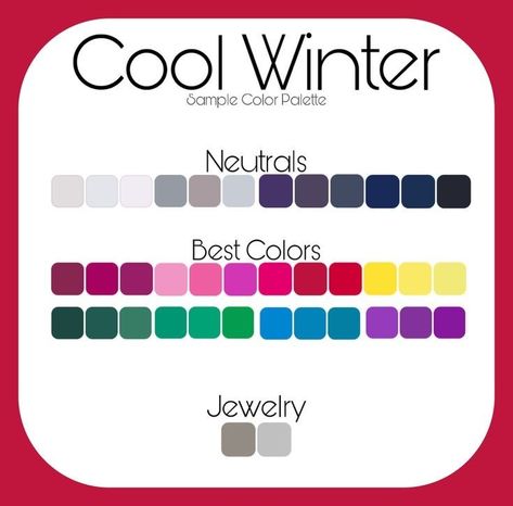 Cool Winter Seasonal Color Palette, Cool Winter Color Palette Nails, Cool Winter Neutrals, Cool Winter Colour Palette, Winter Colour Palette Fashion, Cool Winter Outfits Palette, Winter Color Palette Clothes, Cool Winter Color Palette Outfits, True Winter Outfits