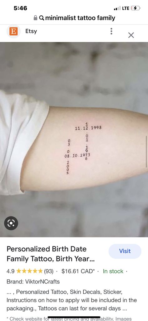 Tattoos For Mum, Date Tattoos, Family Tattoos, Makeup Clothes, Birth Year, Art Tattoos, Minimalist Tattoo, Cute Tattoos, Art Tattoo