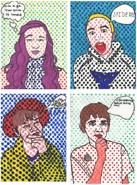 Pop Art Self Portraits, Art Self Portraits, 7th Grade Art, Art 2022, High School Art Lessons, High School Art Projects, 8th Grade Art, Middle School Art Projects, Art Lessons Middle School