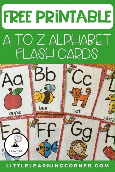 free-printable-a-to-z-alphabet-flash-cards-pin-1 Printable Alphabet Flashcards, Kindergarten Autumn, Second Grade Language Arts, Alphabet Chart Printable, Alphabet Flash Cards Printable, Building Sentences, Letter Recognition Games, A To Z Alphabet, Letter Flashcards