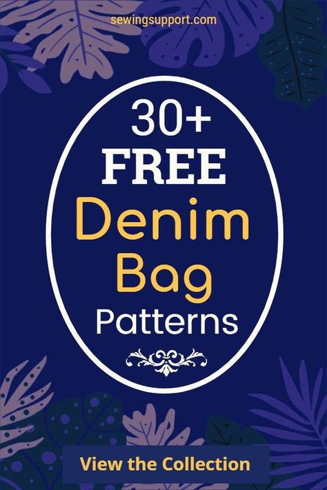 FREE Denim Bag Patterns | Sew Denim Bags from old Jeans (Free Sewing Patterns) #jeansbagdiyideas #jeansbagdiyeasy #jeansbagdiypattern Denim Handbags Free Pattern, Diy Bags From Old Clothes, Bag From Jeans, Jeans Bag Diy, Sew Denim, Denim Bags From Jeans, Bag From Old Jeans, Blue Jean Purses, Denim Bag Patterns