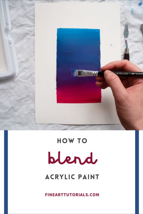 How to Blend Acrylic Paint Shading Acrylic Paint, Blending With Acrylic Paint, How To Blend Acrylic Paint Backgrounds, How To Paint Gradient, Blending Acrylic Paint Tutorials, Acrylic Gradient Painting, Acrylic Paint Blending Techniques, How To Blend Acrylic Paint, Yoshi Painting