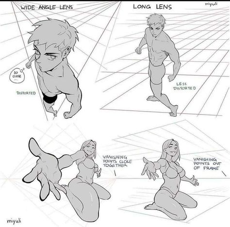 Perspective Drawing Lessons, Perspective Art, 캐릭터 드로잉, Perspective Drawing, Figure Drawing Reference, Dessin Adorable, Anime Drawings Tutorials, Drawing Practice, Drawing Lessons