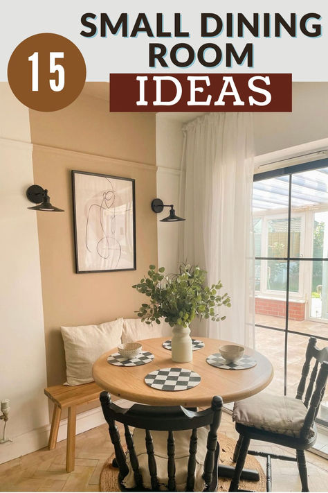 These small dining room ideas are proof that with the right seating, colours and layout that they can still be big on personality, whilst maximising the space you do have. Click through to discover 15 differen dining room ideas. Create Dining Space In Living Room, Small In Kitchen Dining Area, Small Dining Room Seating Ideas, Dining For Small Spaces, Small Dining Table In Living Room Ideas, Small Dining Room Decor Cozy, Small Space Living Room And Dining Room, Multi Use Dining Room Ideas, Dining Area In Small Apartment