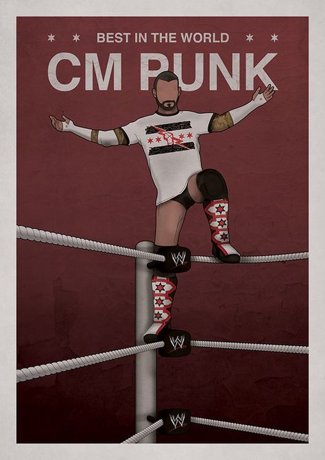 CM Punk. I want this framed in my living room. Cm Punk Tattoos, Punk Drawing, Punk Wallpaper, Randy Orton Wwe, Wrestling Posters, Punk Poster, Eddie Guerrero, Wwe Legends, Wwe Wallpapers