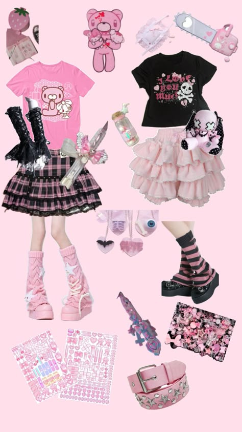 Yami kawaii, kawaii, pink, alt Yami Kawaii Outfit, Yami Kawaii Aesthetic, Yami Kawaii Fashion, Pink Alt, Freshman Tips, E Girl Outfits, Gloomy Bear, Nostalgic Memories, Yami Kawaii