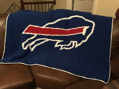 $ 5 - Buffalo Bills Crochet Blanket Pattern  - Afghan Graphghan - NFL Football Crochet Bills Blanket, Buffalo Bills Crochet Pattern Free, Buffalo Bills Crochet Blanket Pattern, Crochet Buffalo Bills Blanket, Buffalo Bills Crochet, Chicago Bears Crochet Blanket Pattern, Nfl Rams Crochet Blanket, Cowboys Crochet Blanket Patterns, Bills Logo