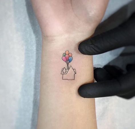 Disney Ohana Tattoo, Up Tattoo Disney, Minimalist Disney Tattoo, Disney Minimalist Tattoo, Mini Tattoos For Women, Tiny Disney Tattoo, Frozen Tattoo, Cute Disney Tattoos, Disney Inspired Tattoos