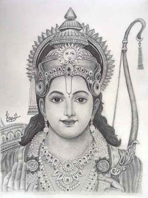 It is the sketch of indian god shree ram. Glass Mandir, Shree Ram Sketch, Shri Ram Drawing, Drawing Images Pencil, Ram Ji Drawing, Ram Sketch, Ram Drawing, Best Sketches, Ram Ji Photo