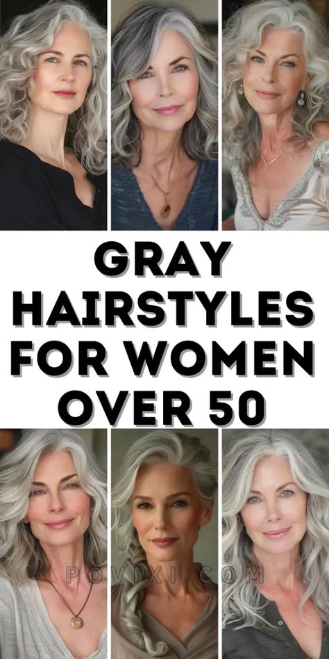 Discover the perfect look with our comprehensive guide to 37 Gray Hairstyles for Women Over 50, ranging from chic short cuts to elegant long styles and playful curly designs. Find your new favorite today! Long Gray Hairstyles, Silver Hair Short, Spring Nails Bright, Kids Curly Hair, Nails Bright Colors, Extension Hairstyles, Top Movies To Watch, Grey Hair Over 50, Gray Hairstyles