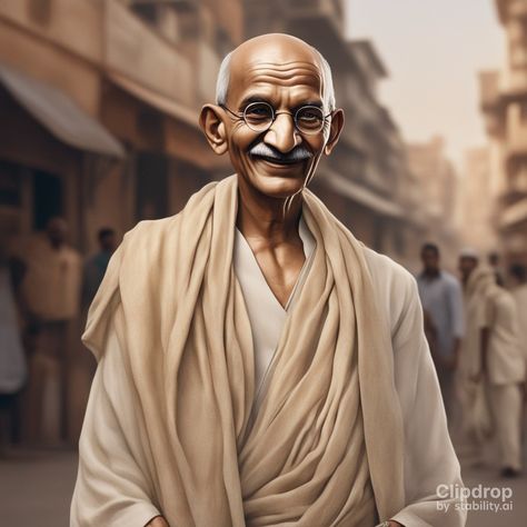 Ai-based character with a smiling face and Indian street background, Gandhi ji #Ai Gandhiji Photos Hd, Gandhi Ji, Identity Card Design, Indian Street, Arabic Art, Smiling Face, Face Expressions, Manish, Islamic Images