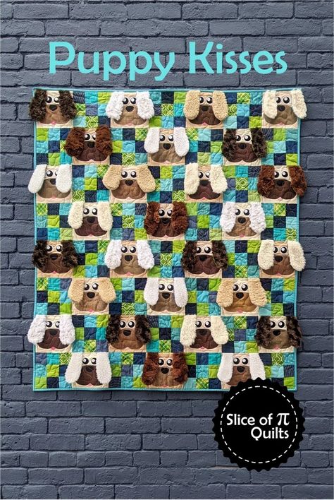 PDF Puppy Kisses Quilt Pattern by Slice of Pi Quilts baby Quilt, Dog, Puppies, Cute Quilt Pattern - Etsy Canada Kisses Quilt Pattern, Quilting Books, Puppy Kisses, Dog Quilts, Cute Quilts, Animal Quilts, Quilt Baby, Book Clothes, Precut Fabric