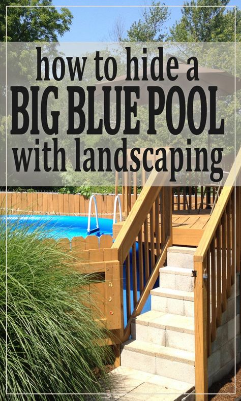 Photos of one homeowner's experience making a cheap blue pool blend in to a serene backyard. Swimming Pool Hacks, Pool Deck Decor, Inground Pool Landscaping, Pool Ideas On A Budget, Piscina Intex, Cheap Pool, Pool Hacks, Pool Water Features, Deck Decor