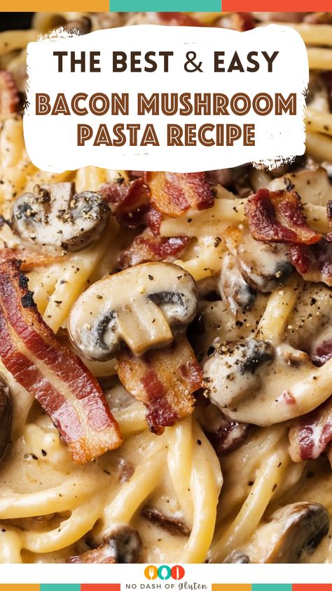 Bacon Mushroom Pasta Recipe Bacon Mushroom Pasta Recipes, Mushroom Bacon Pasta, Mushroom Marsala Pasta, Bacon And Mushroom Pasta, Creamy Bacon Pasta, Mushroom Pasta Recipes, Bacon Mushroom Pasta, Marsala Pasta, Mushroom Marsala