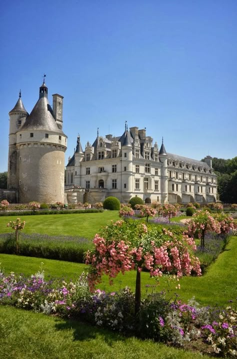 Castles Around The World, Old Castle, Famous Gardens, Castles Of The World, Castle Mansion, French Castles, Chateau France, Loire Valley, Beautiful Castles