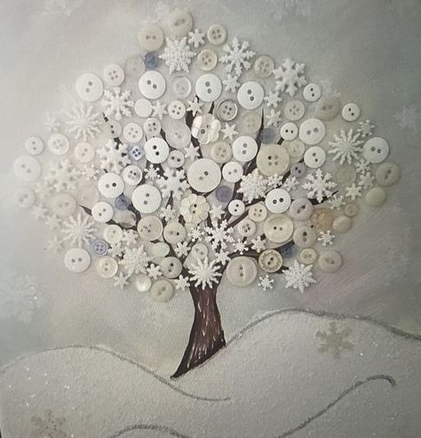 Crafts Using Buttons Ideas, Jewelry Tree Craft, Christmas Button Crafts, Button Tree Art, Vintage Buttons Crafts, Button Art Projects, Buttons Crafts Diy, Buttons Crafts, Button Creations