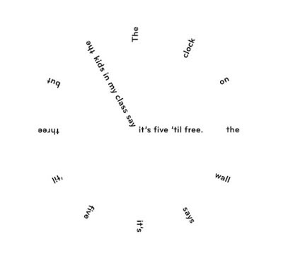 Go Poems: 2019 Post #28 -- A Concrete Clock Poem Concrete Poem Ideas, Poem Layout, Poetry Layout, Shape Poetry, Poem Typography, Poetry Examples, Concrete Clock, Pretty Poems, Dots To Lines