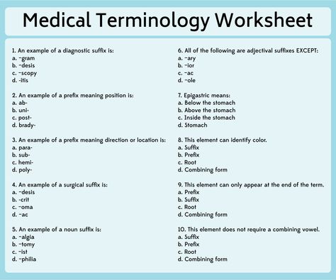 Medical Assistant Worksheets, Med Term Notes, Emt Worksheets, Medical Terminology Study Cheat Sheets, Medical Terminology Worksheets, Medical Worksheets, Medical Terminology Cheat Sheet, Medical Terminology Flash Cards, Sterile Processing Tech