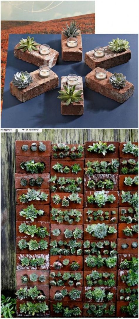 20 Incredibly Creative Ways To Reuse Old Bricks - Whether you’ve got a handful of bricks or an entire house worth, there is a great DIY project just waiting to put them to use. I’ve found a great collection of 20 incredible DIY projects that use bricks, and in some cases, nothing else. There is everything in here from do it yourself walkways to candles, and so much more. Old Bricks Ideas Diy, Old Brick Ideas, Reuse Old Bricks, Brick Planter, Brick Crafts, Backyard Patio Furniture, Painted Bricks, Brick Ideas, Brick Projects