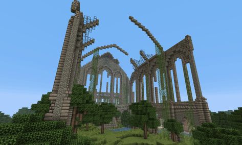 Ruins of Valerion - GrabCraft - Your number one source for MineCraft buildings, blueprints, tips, ideas, floorplans! Structure Drawing, Minecraft Building Blueprints, Minecraft Building Guide, Minecraft Statues, Rumah Minecraft Sederhana, Architecture Structure, Minecraft Structures, Minecraft Cottage, Minecraft Castle