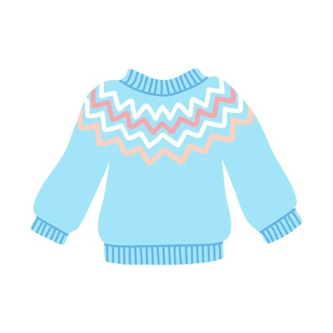 Cozy warm winter sweater. Knitted ugly christmas clothing on a white background. Flat vector cartoon illustration Cartoon Sweater, Knitted Sweater Drawing, Sweater Illustration, Christmas Sweater Illustration, Sweater Drawing, Sweater Clip Art, Ugly Christmas Sweaters Drawing, Christmas Sweater Illustration Patterns, Ugly Sweater Contest