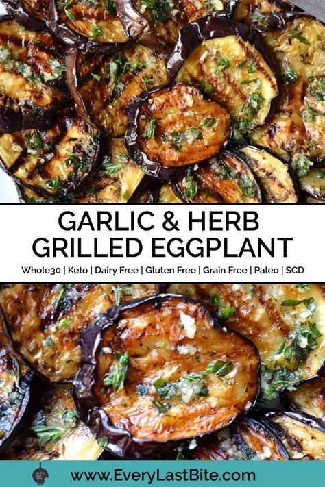 Grilled Eggplant Recipes, Grilled Vegetable Recipes, Eggplant Recipes Easy, Egg Plant, Eggplant Dishes, Grilled Eggplant, Eggplant Recipes, Garlic Herb, Veggie Dishes