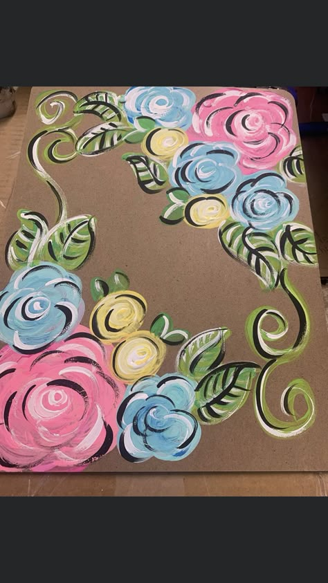 Clipboards Decorating Ideas, Painted Clipboards Diy, Clip Board Painting Ideas, Hand Painted Clipboards, Painted Flowers Easy, Clipboard Painting Ideas, Painted Clipboards, Clipboard Art, Painted Banners