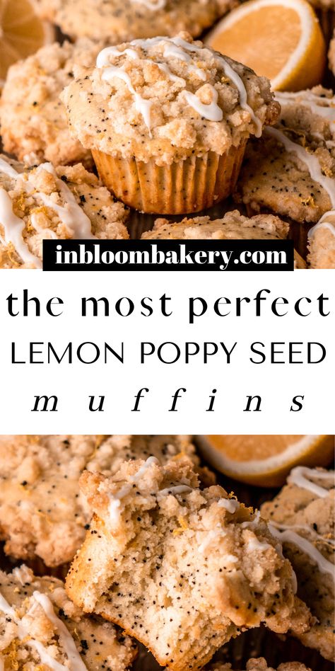 Costco Lemon Poppyseed Muffins, Moist Lemon Poppyseed Muffins, Best Lemon Poppyseed Muffins, Lemon Poppyseed Desserts, Lemon Poppyseed Muffins Easy, Lemon Poppy Muffins, Easy Desserts To Make, In Bloom Bakery, Bloom Bakery