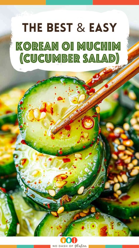 Korean Oi Muchim Recipe (Cucumber Salad) Green Cabbage Cucumber Salad, Korean Smashed Cucumber Salad, Korean Marinated Cucumbers, Gochugaru Cucumber, Cucumber With A Bang, Korean Zucchini Side Dishes, Persian Cucumber Recipe, Cumber Salad Recipe, Whole Cucumber Recipes